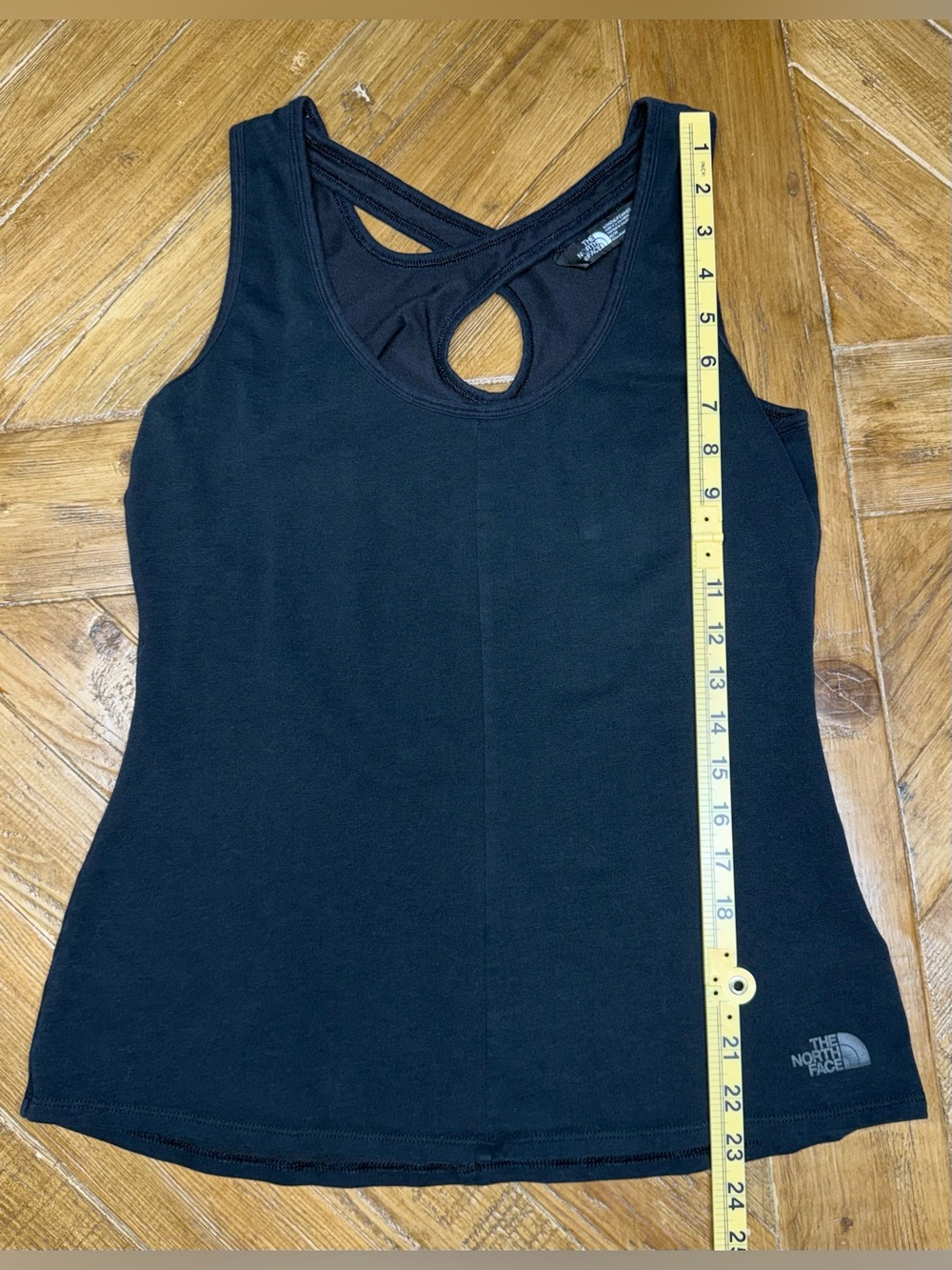 The North Face Breezeback Knit Tank Top Black Cross Back Keyhole Medium - Picture 8 of 13